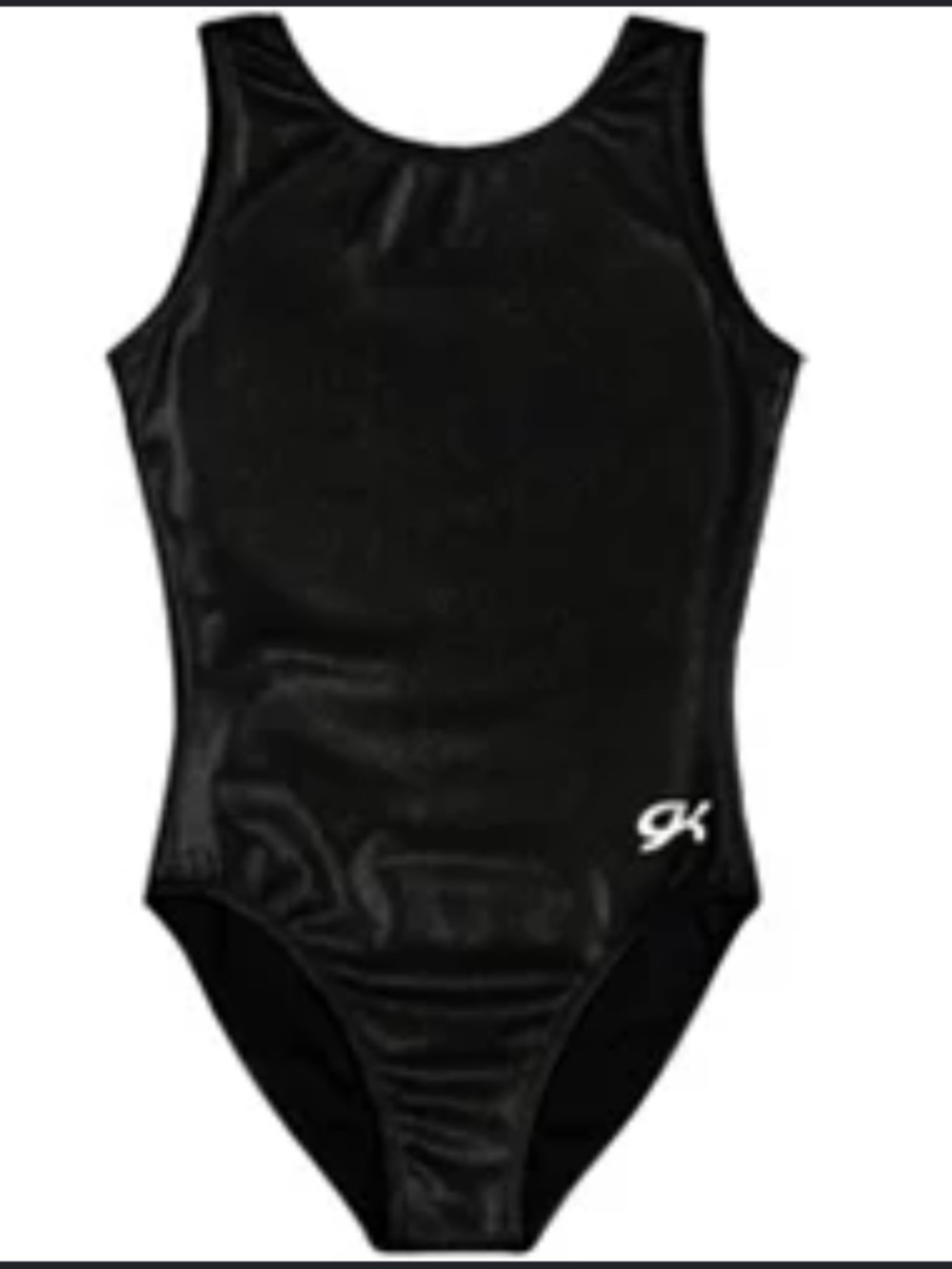 NWT GK Elite Girls Black Mystique Tank Sleeveless One-Piece Leotard Dance